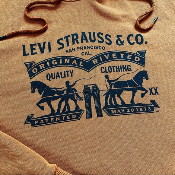 ❌SOLD🏷️Levi’s Strauss Original Riveted Hoodie Pullover Sweatshirt - Picture 2 of 5